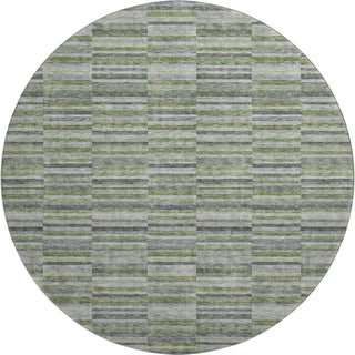 Piper Looms Mayfield Stripes AMF816 Olive Machine Washable Area Rug Round Main Image