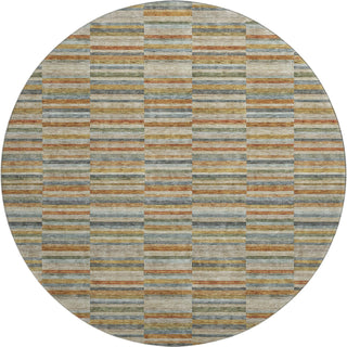 Piper Looms Mayfield Stripes AMF816 Paprika Machine Washable Area Rug Round Main Image