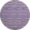 Piper Looms Mayfield Stripes AMF816 Purple Machine Washable Area Rug Round Main Image