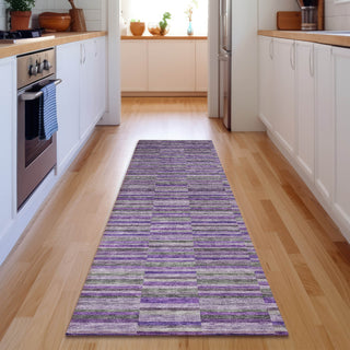 Piper Looms Mayfield Stripes AMF816 Purple Machine Washable Area Rug Runner Lifestyle Image Feature