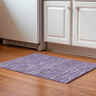 Piper Looms Mayfield Stripes AMF816 Purple Machine Washable Area Rug Scatter Lifestyle Image Feature