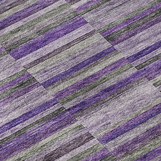 Piper Looms Mayfield Stripes AMF816 Purple Machine Washable Area Rug Swatch Image