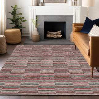 Piper Looms Mayfield Stripes AMF816 Red Machine Washable Area Rug Lifestyle Image Feature