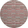 Piper Looms Mayfield Stripes AMF816 Red Machine Washable Area Rug Round Main Image
