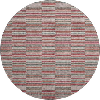 Piper Looms Mayfield Stripes AMF816 Red Machine Washable Area Rug Round Main Image