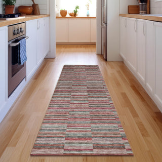 Piper Looms Mayfield Stripes AMF816 Red Machine Washable Area Rug Runner Lifestyle Image Feature