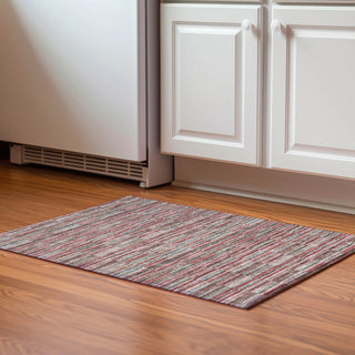 Piper Looms Mayfield Stripes AMF816 Red Machine Washable Area Rug Scatter Lifestyle Image Feature