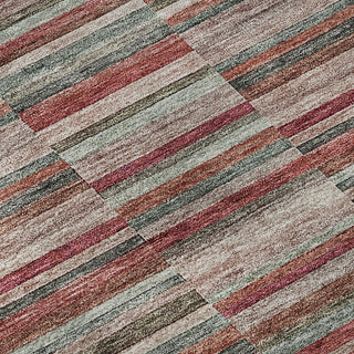 Piper Looms Mayfield Stripes AMF816 Red Machine Washable Area Rug Swatch Image