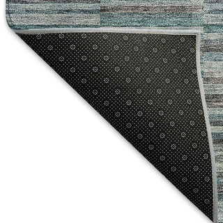 Piper Looms Mayfield Stripes AMF816 Teal Machine Washable Area Rug Backing Image