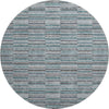Piper Looms Mayfield Stripes AMF816 Teal Machine Washable Area Rug Round Main Image