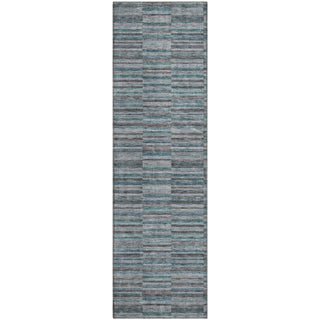 Piper Looms Mayfield Stripes AMF816 Teal Machine Washable Area Rug Runner Main Image