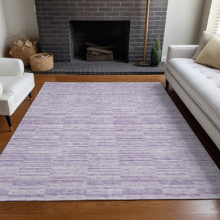 Piper Looms Mayfield Stripes AMF817 Plum Machine Washable Area Rug Lifestyle Image Feature