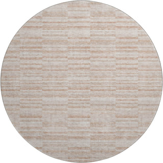 Piper Looms Mayfield Stripes AMF817 Salmon Machine Washable Area Rug Round Main Image