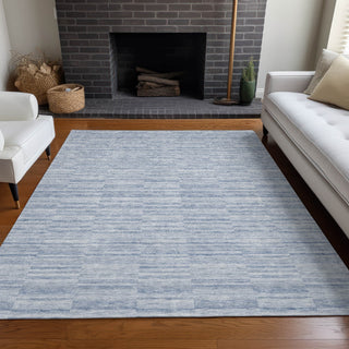 Piper Looms Mayfield Stripes AMF817 Sky Machine Washable Area Rug Lifestyle Image Feature