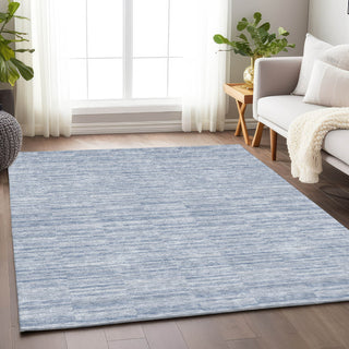 Piper Looms Mayfield Stripes AMF817 Sky Machine Washable Area Rug Lifestyle Image Feature