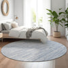 Piper Looms Mayfield Stripes AMF817 Sky Machine Washable Area Rug Round Lifestyle Image Feature