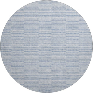 Piper Looms Mayfield Stripes AMF817 Sky Machine Washable Area Rug Round Main Image