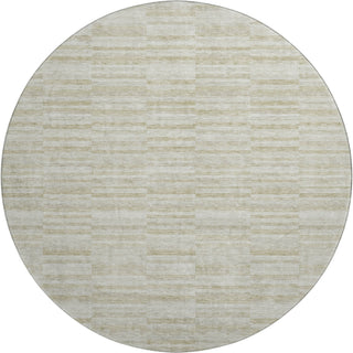 Piper Looms Mayfield Stripes AMF817 Taupe Machine Washable Area Rug Round Main Image