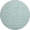 Piper Looms Mayfield Stripes AMF817 Turquoise Machine Washable Area Rug Round Main Image