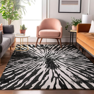 Piper Looms Mayfield Modern AMF818 Black Machine Washable Area Rug Lifestyle Image Feature