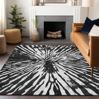 Piper Looms Mayfield Modern AMF818 Black Machine Washable Area Rug Lifestyle Image Feature