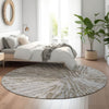 Piper Looms Mayfield Modern AMF818 Brown Machine Washable Area Rug Round Lifestyle Image Feature