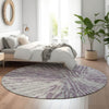 Piper Looms Mayfield Modern AMF818 Purple Machine Washable Area Rug Round Lifestyle Image Feature