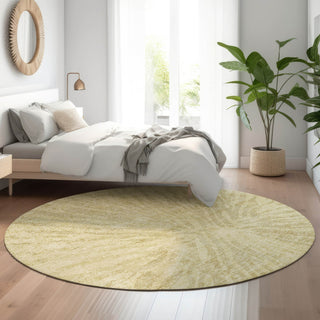 Piper Looms Mayfield Modern AMF818 Wheat Machine Washable Area Rug Round Lifestyle Image Feature