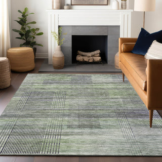 Piper Looms Mayfield Stripes AMF819 Aloe Machine Washable Area Rug Lifestyle Image Feature