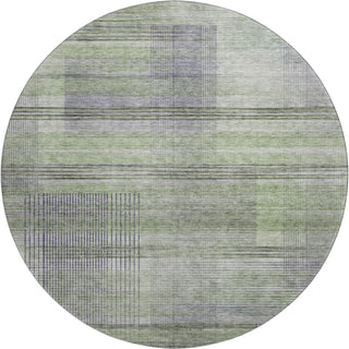 Piper Looms Mayfield Stripes AMF819 Aloe Machine Washable Area Rug Round Main Image