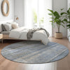 Piper Looms Mayfield Stripes AMF819 Blue Machine Washable Area Rug Round Lifestyle Image Feature