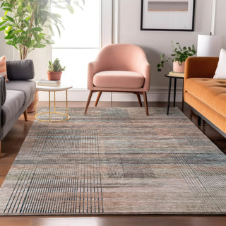 Piper Looms Mayfield Stripes AMF819 Copper Machine Washable Area Rug Lifestyle Image Feature