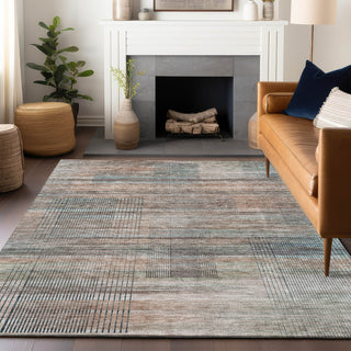 Piper Looms Mayfield Stripes AMF819 Copper Machine Washable Area Rug Lifestyle Image Feature