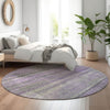 Piper Looms Mayfield Stripes AMF819 Purple Machine Washable Area Rug Round Lifestyle Image Feature