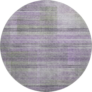 Piper Looms Mayfield Stripes AMF819 Purple Machine Washable Area Rug Round Main Image