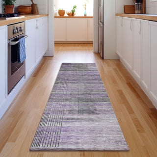 Piper Looms Mayfield Stripes AMF819 Purple Machine Washable Area Rug Runner Lifestyle Image Feature