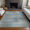 Piper Looms Mayfield Stripes AMF819 Teal Machine Washable Area Rug Lifestyle Image Feature
