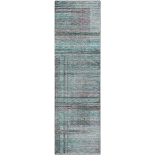 Piper Looms Mayfield Stripes AMF819 Teal Machine Washable Area Rug Runner Main Image