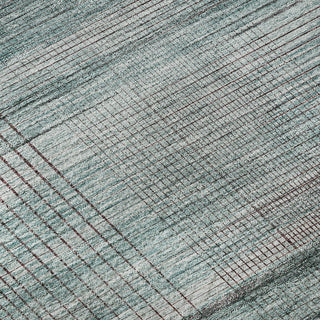Piper Looms Mayfield Stripes AMF819 Teal Machine Washable Area Rug Swatch Image