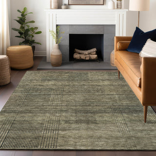 Piper Looms Mayfield Stripes AMF820 Brown Machine Washable Area Rug Lifestyle Image Feature