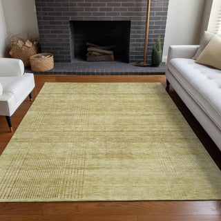 Piper Looms Mayfield Stripes AMF820 Gold Machine Washable Area Rug Lifestyle Image Feature