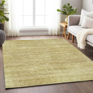 Piper Looms Mayfield Stripes AMF820 Gold Machine Washable Area Rug Lifestyle Image Feature