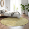 Piper Looms Mayfield Stripes AMF820 Gold Machine Washable Area Rug Round Lifestyle Image Feature