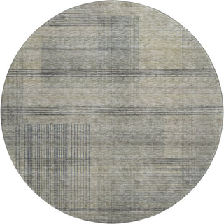 Piper Looms Mayfield Stripes AMF820 Khaki Machine Washable Area Rug Round Main Image
