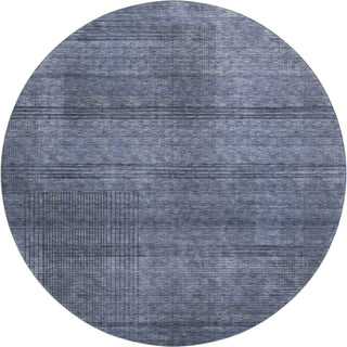 Piper Looms Mayfield Stripes AMF820 Navy Machine Washable Area Rug Round Main Image