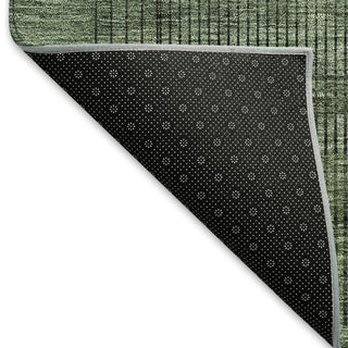 Piper Looms Mayfield Stripes AMF820 Olive Machine Washable Area Rug Backing Image