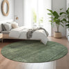 Piper Looms Mayfield Stripes AMF820 Olive Machine Washable Area Rug Round Lifestyle Image Feature