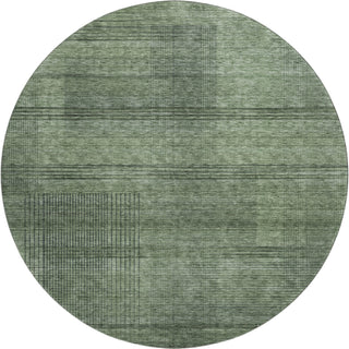 Piper Looms Mayfield Stripes AMF820 Olive Machine Washable Area Rug Round Main Image