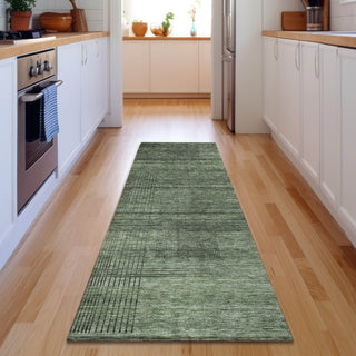 Piper Looms Mayfield Stripes AMF820 Olive Machine Washable Area Rug Runner Lifestyle Image Feature
