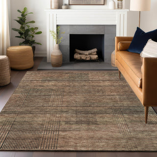 Piper Looms Mayfield Stripes AMF820 Paprika Machine Washable Area Rug Lifestyle Image Feature